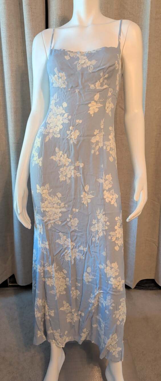 NWT Reformation Sleeveless Floral Maxi Slip Dress Light Blue White Size 12